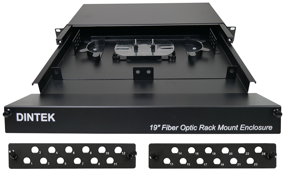 1U - Sliding Fiber Enclosure Tray - With ST Plates